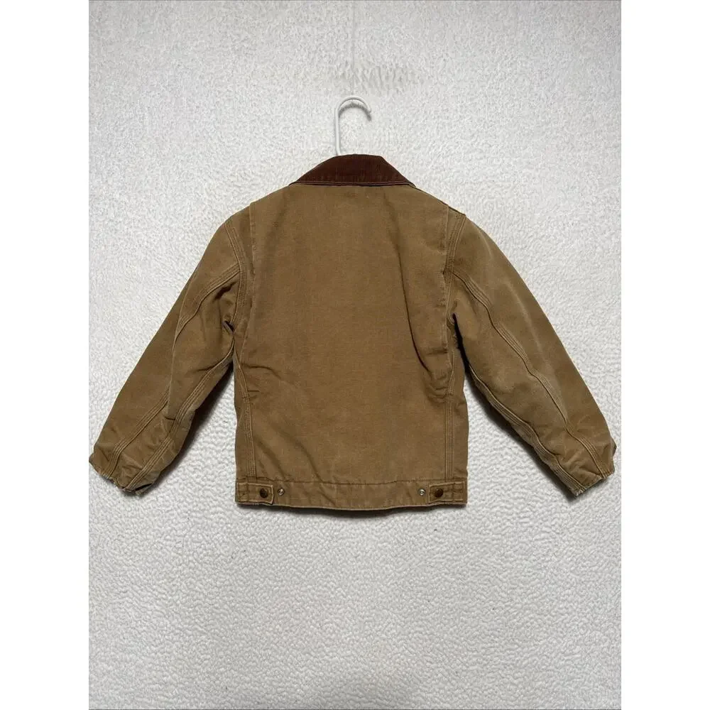 VTG Carhartt Detroit Quilted Lined Child Youth Boys Canvas Jacket Y20 10 USA